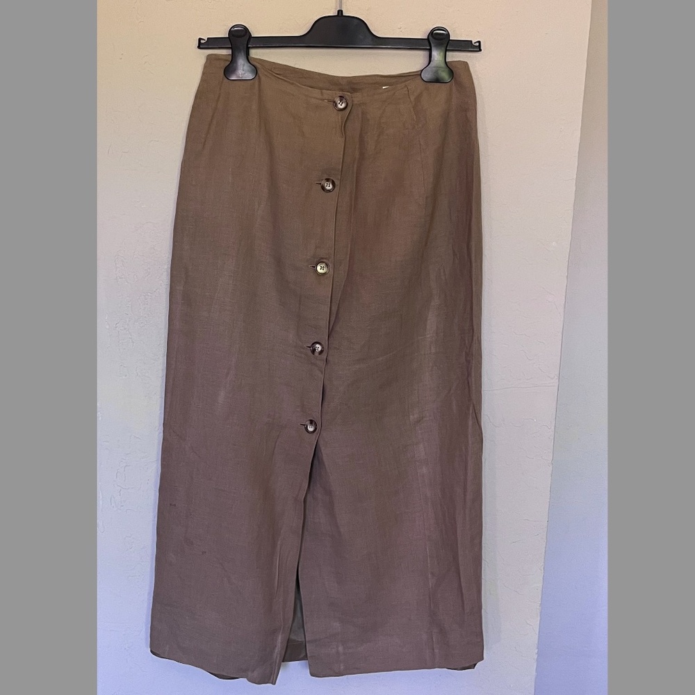 Beige Linen Skirt